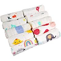 Los mejores  - LEADSTAR Toalla Facial Infantil- 10 Piezas Toalla De Gasa Bebe Toallas De Muselina Facial Infantil Algodón Dibujos…